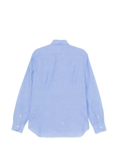 Barba Napoli Long-sleeve Shirt In Blue