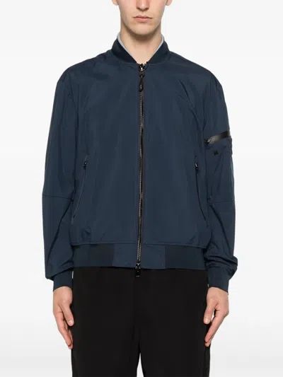 Blauer Logo-patch Bomber Jacket In Blue