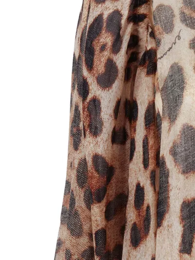 Ermanno Firenze Leopard-print Lace-trim Blouse In Neutral