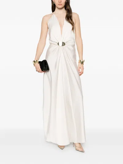 Simona Corsellini V-neck Maxi Dress In Neutral