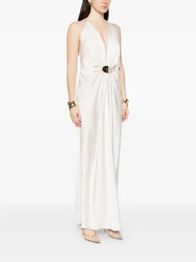 Simona Corsellini V-neck Maxi Dress In Neutral