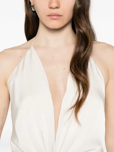 Simona Corsellini V-neck Maxi Dress In Neutral