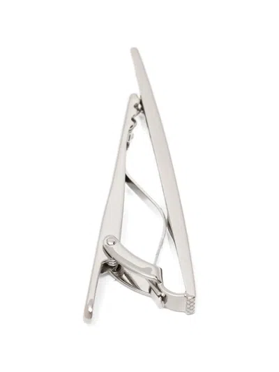 Tateossian D-shape Patterned Tie Clip In Silver