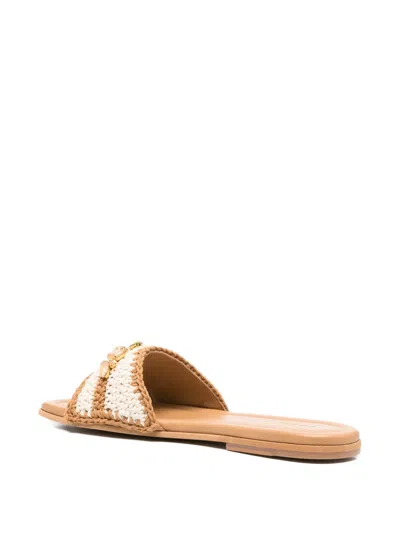 Inuikii Woven Cali Crystal-embellished Sandals In Brown