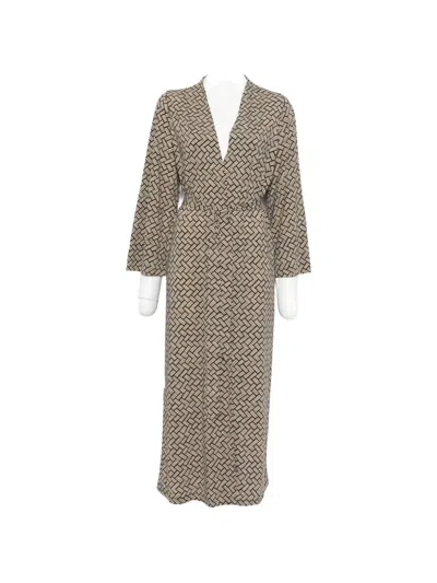 Siyu Geometric-print Wrap Coat In Neutral
