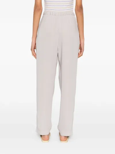 Herno Grosgrain-detail Slit-hem Trousers In White