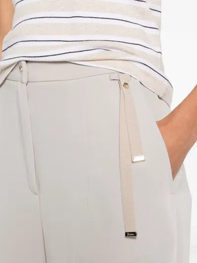 Herno Grosgrain-detail Slit-hem Trousers In White