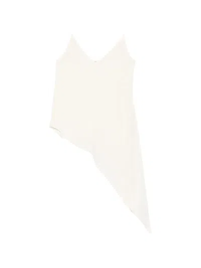 Covert Asymmetric-hem V-neck Top In Neutral