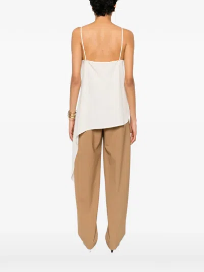 Covert Asymmetric-hem V-neck Top In Neutral