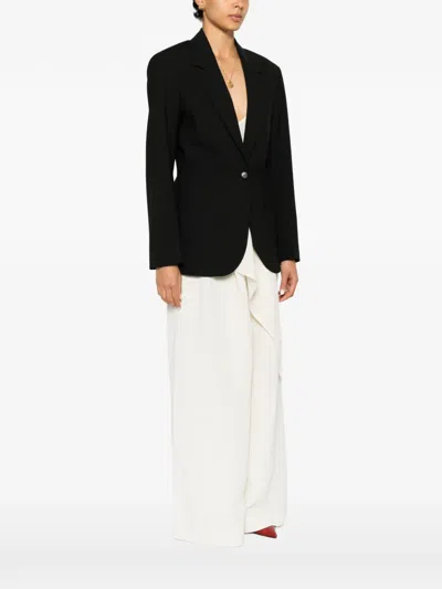 Covert Single-breasted Patch-pocket Blazer In Black