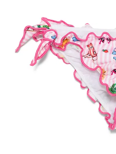 Mc2 Saint Barth Emy Ruffled-trims Bikini In Pink