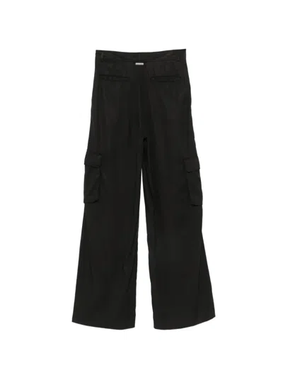 Iceberg Satin-finish Cargo-pocket Palazzo Pants In Black