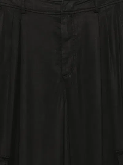 Iceberg Satin-finish Cargo-pocket Palazzo Pants In Black