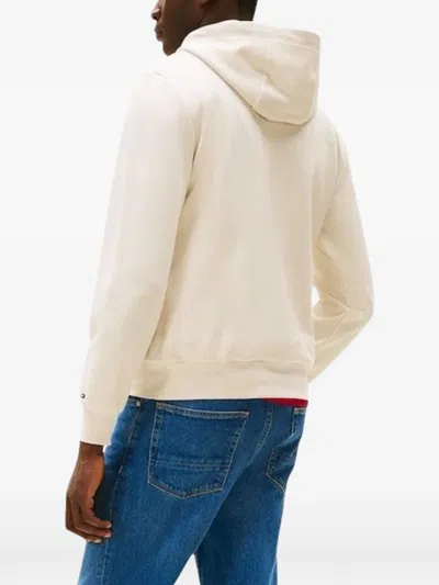 Tommy Hilfiger Logo-print Hoodie In Neutral