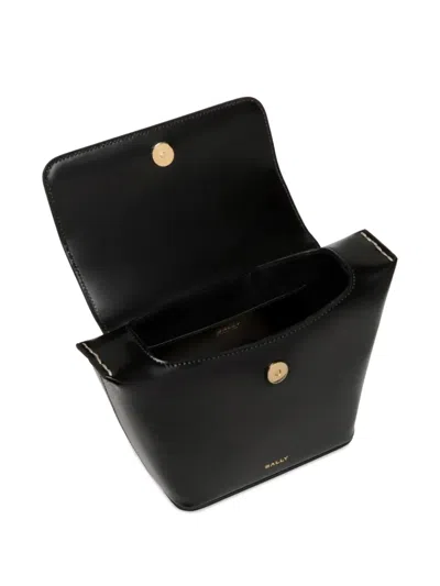 Bally Belle Brushed Leather Clutch Bag In Black