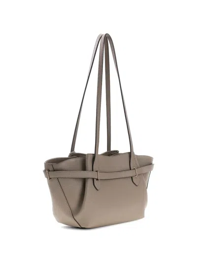Guess Usa Yesba Padlock-detail Logo-plaque Shoulder Bag In Brown