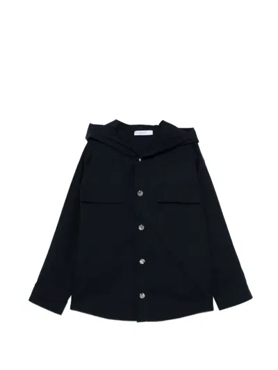 Paolo Pecora Hooded Chest-pocket Jacket In Blue