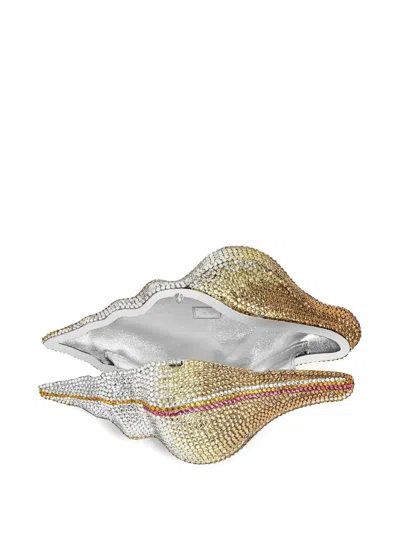 Jw Pei Crystal-embellished Shell Clutch-bag In Neutral