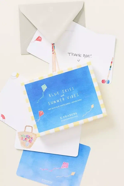 E. Frances Anthropologie X  Paper Blue Skies And Summer Vibes Notecard Set In Blue