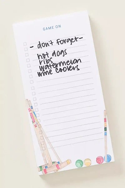 E. Frances Anthropologie X  Paper Game-on Croquet Notepad In White