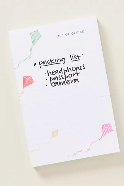 E. Frances Anthropologie X  Paper Out-of-office Kite Notepad In White