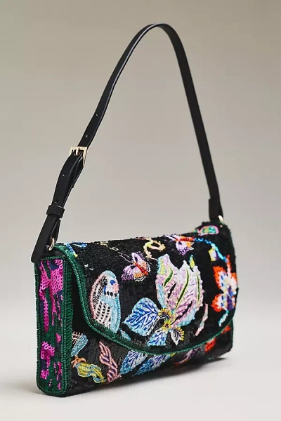 Celandine X Sarah Gordon Beaded Shoulder Bag In Black