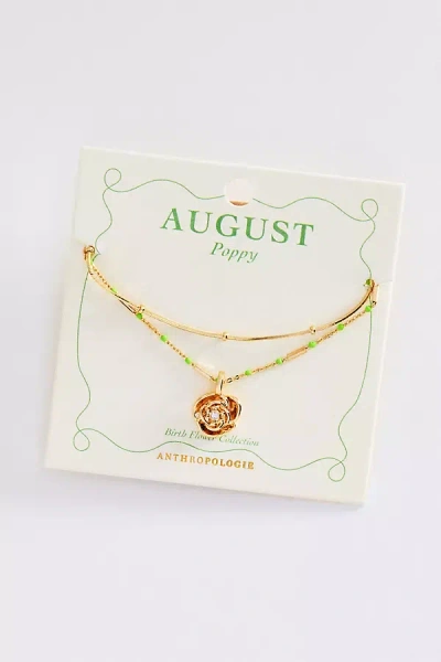 By Anthropologie Birth Flower Necklaces, Set Of 2 In Gold