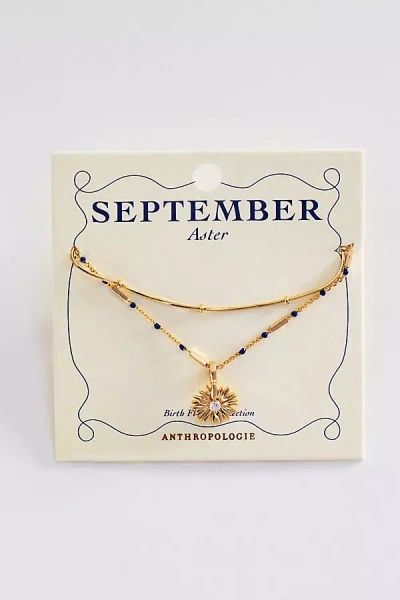 By Anthropologie Birth Flower Necklaces, Set Of 2 In Gold