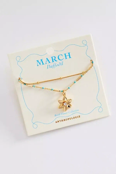 By Anthropologie Birth Flower Necklaces, Set Of 2 In Gold