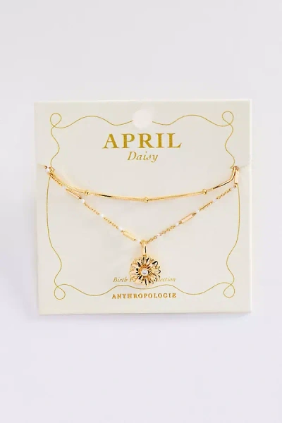 By Anthropologie Birth Flower Necklaces, Set Of 2 In Gold