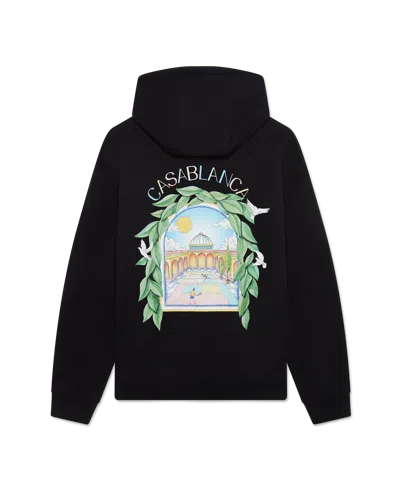 Casablanca Paris Black L'arche Hooded Sweatshirt In Black