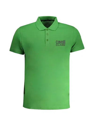 Cavalli Class Embroidered-logo Polo Shirt In Green