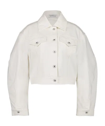Givenchy Cropped Denim Jacket In White