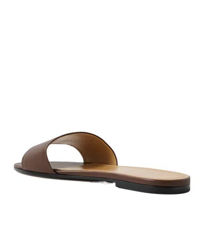 The Row Flat Sandals In Brown