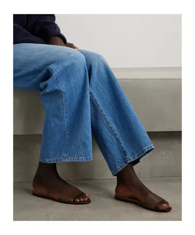 The Row Flat Sandals In Brown