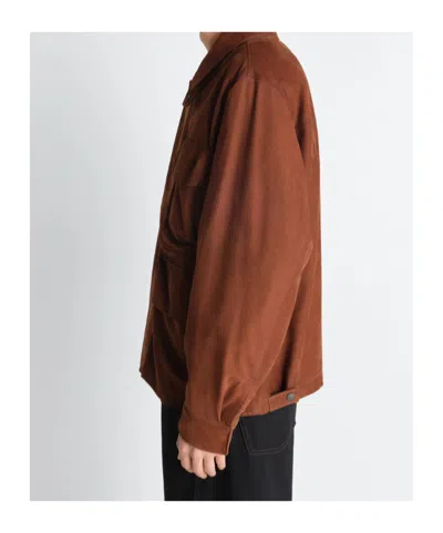 Lemaire Patch-pocket Jacket In Brown