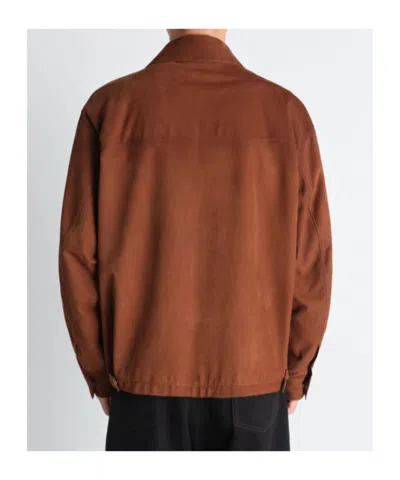 Lemaire Patch-pocket Jacket In Brown
