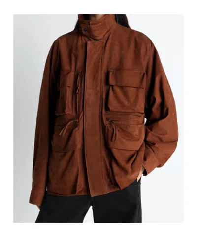 Lemaire Patch-pocket Jacket In Brown