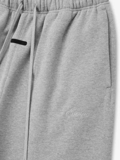 Essentials Embroidered Drawstring Trousers In Gray