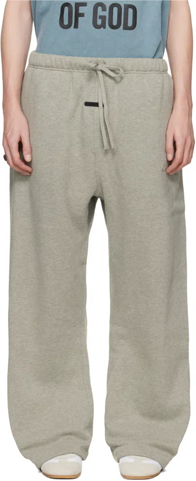 Essentials Embroidered Drawstring Trousers In Gray