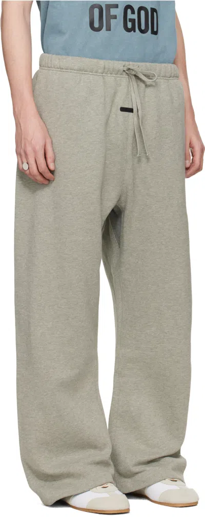 Essentials Embroidered Drawstring Trousers In Gray