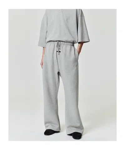 Essentials Embroidered Drawstring Trousers In Gray