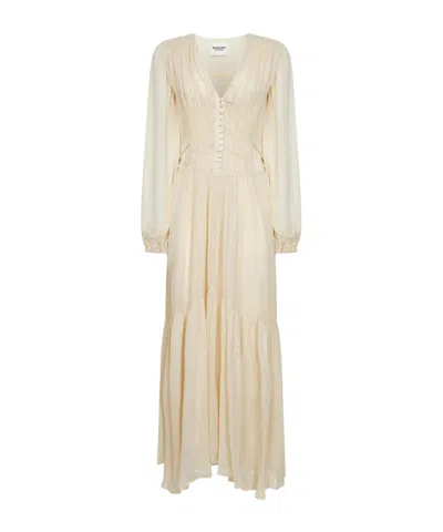 Isabel Marant Étoile Briane Gathered Muslin Maxi Dress In Neutral