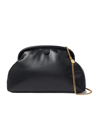 Stella Mccartney Chain Strap Clutch Bag Soft Structure In Black