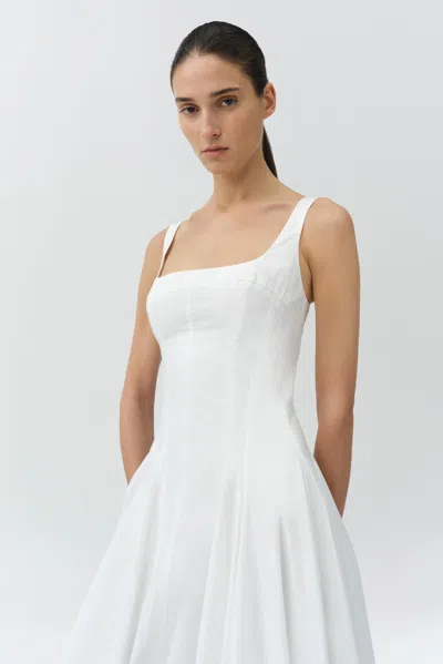 Simkhai Women's Hally Cotton Poplin Gathered Bubble Midi Dress In White