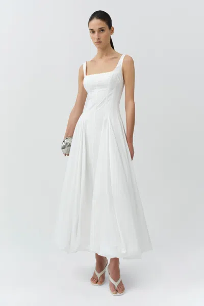 Simkhai Women's Hally Cotton Poplin Gathered Bubble Midi Dress In White