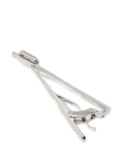 Tateossian Halo Rectangular Crystal-embellished Tie Clip In Silver