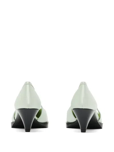 Prada Bicolor Silk Mid Heel Pumps In Multi