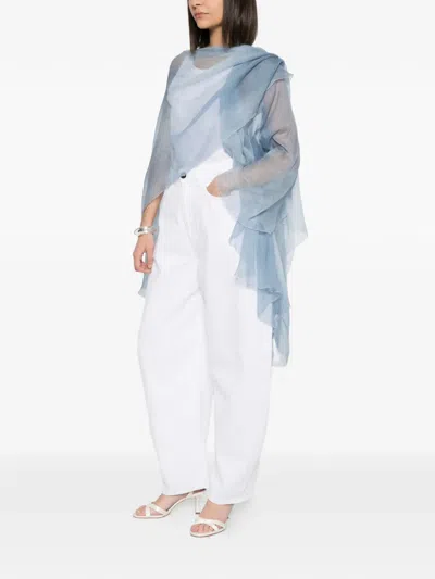 Ermanno Scervino Draped Cape In Blue