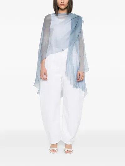 Ermanno Scervino Draped Cape In Blue